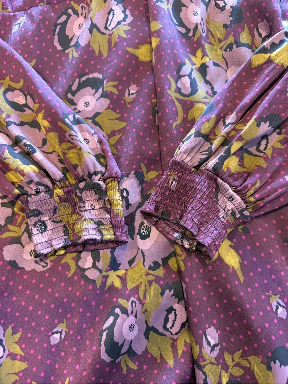 Free People Morning Light Mini Dress Size 8 Purple Floral NWT Flaw